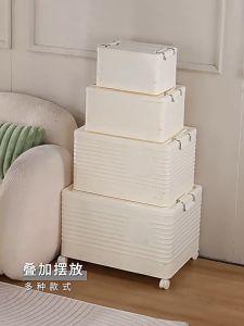 TUSSAH กล่องเก็บของพับได้ พร้อมฝา กล่องพับได้ หยัดพื้นที่ กล่องมีฝาปิดกล่องใส่ของลังเก็บของกล่องอเนกสงค์