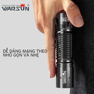Warsun 18650 Đèn Pin Khẩn Cấp Di Động Loại C Sạc 800 Lumen Tay Nhỏ Đèn Bắn Xa Chống Nước Cắm Trại Với Thân Hợp Kim Nhôm