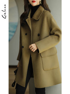 Elegant Double-Sided Woolen Coat Womens Loose Mid-Length High-End Cashmere Outerwear Autumn Winter New Style Camel Color