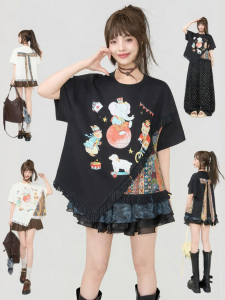 Keiko | Circus Print Summer Holiday Style T-shirt
