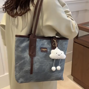 Korean INS Simple Retro Large Capacity Commuting Shoulder Tote Bag For Women