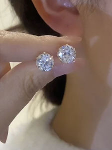 Hoa Tai Đính Đá Zirconia S925 Bạc Nguyên Chất Cho Nữ Trang Sức Thời Trang Trang Trí Tai Trang Sức Hợp Kim Trang Sức Mới