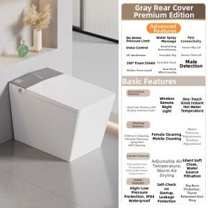DXD | Square Lightweight Smart Toilet Bowl with Integrated Automatic Splash-Proof Foam and Water Tank