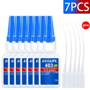 LOOLIFL | 403 Super Glue Instant Quick-Drying Cyanoacrylate Adhesive Strong Bond for Metal Plastic Rubber Wood Glass Versatile BondingTool