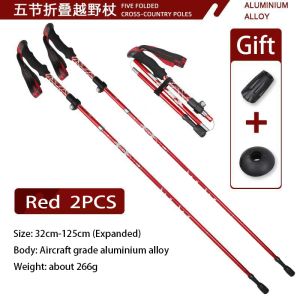 2PCS Ultralight Trekking Poles Set Foldable Telescopic Nordic Walking Sticks Portable Outdoor Gear for Camping And Hiking