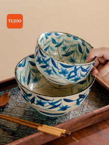New 2025 Japanese Style Ceramic Bowl Porcelain Underglaze Colorful Soup Bowl Rice Bowl Noodle Bowl Dining Utensils for Home Use