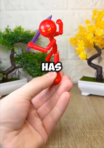 CuddleCove Stickman Movable Action Figure 3D Printed Multi Jointed Toy DIY Model Collection Gift for Display & Creative Play