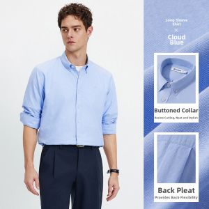 Navigare | White Cotton Long Sleeve Embroidered Shirt for Men Fall Casual