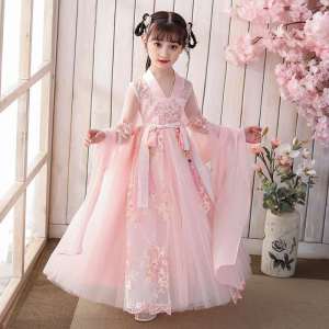 Trang Phục Hanfu Trẻ Em Dài Tay Ngực Trang Phục Cổ Trang Phục Đường Tăng Trang Phục Truyền Thống Trang Phục Mùa Thu Cho Bé Gái