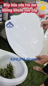 Nắp bồn cầu đóng rơi êm thay thế chuẩn đẹp cầu 2 khối American Standard nắp bàn cầu trắng chống bám bẩn N0K7N