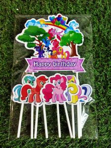 Topper Cake Kuda Poni Karakter Happy Birthday Hiasan Kue Ulang Tahun