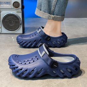 KANHAI | Mens Slip Resistant Hole Shoes for Office Beach Sand-Free Design Large Size 45 Comfortable Fit Anti Slip Slides