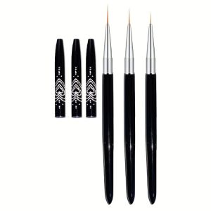 Bộ 3 Cọ Vẽ Móng Nghệ Thuật Kích Thước 7/9/11mm Cọ Kẻ Sọc Mỏng Dụng Cụ Vẽ Gel UV Thân Thiện Với Môi Trường Lông Chồn Mềm Mại