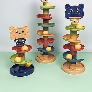 Baby Toys 357 Layer Rolling Ball Pile Tower Gift for Baby Boys Educational Toys for Kids COD