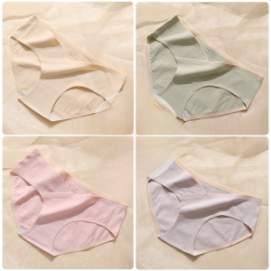 Pure Cotton Maternity Underwear for Women Low Waist Striped Briefs No Trace Comfortable Shorts for Pregnant Ladies