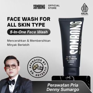 SOMBONG Ganteng Ga Ribet 5-in-1 Sabun Cuci Muka Pria + Easy Spray with SPF 30 Sunscreen Skincare