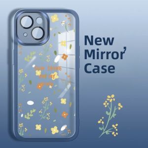 Sup&LV | Full Screen Floral iPhone 14 Case Metal Lens Frame 14 Plus Silicone 12 Simple Transparent 11 Lens Full Cover Drop Protection XS