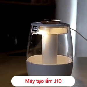 Máy tạo độ ẩm 2 vòi phun máy phun sương màn hình LED hiển thị nhiệt độ phun mạnh mẽ - hoạt động êm ái