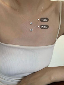 S925 Silver Moissanite Single Diamond Necklace Womens Fashion Jewelry Layering Pendant Clavicle Chain Brave & Beauty