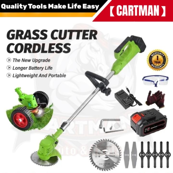 【CARTMAN】Cordless Lawn Mower Rechargeable Electric Grass Cutter with