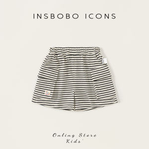 insbobo | new season striped loose fit with large pockets fashionable summer shorts