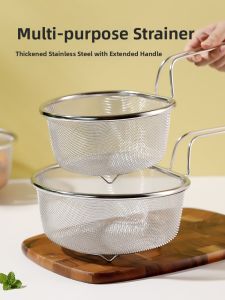 Large Stainless Steel Strainer Kitchen Utensil for Cooking Filtering Oil Fried Balls Home Use Commercial Use Noodle Soup Strainer