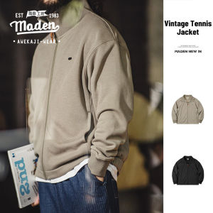 MADEN brand 2023 Autumn New Men Youth Mature Simple American Casual Sports Style Cardigan Sweater High Collar Warm Standing Collar Fleece Jacket