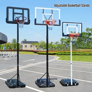 6.5/8.2ft Basketball Hoop Stands Standard Basketball Hoop Set For Teenagers and Adults Kids Adjustable Basketball Ring Outdoor Basketball Ring Backboard with Stand Movable Height-Adjustable Indoor Portable Basketball Hoops