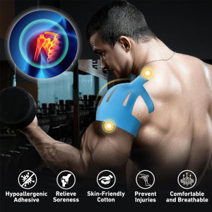10PCS Precut Kinesiology Tape for Shoulder Pain Relief – Waterproof Elastic Support for Rotator Cuff & Injury Recovery