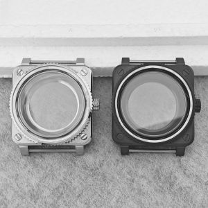 NH35 Case Square Pilot Watch Case Sapphire Crystal Glass Compatible with NH35 NH36/38/70 Movement High-Quality Watch Part