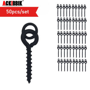 Ackibbik 50pcs Round Ring Bait Screws for Carp Fishing Boilie Screw Chod Rigs 12mm Carp Fishing Accessories
