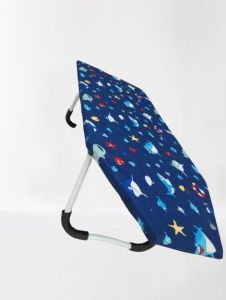 Meja setrika duduk  lipatt kaki besi ukuran (p 100 cm× L35 cm×T25 cm)