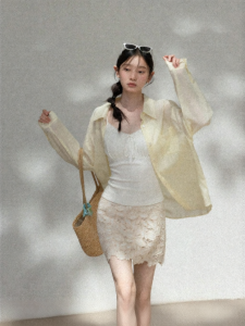 Cantonstory | French Style Breathable Lycra Linen Loose Long Sleeve Summer Blouse