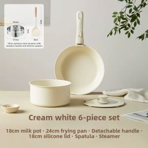 CAROTE | Non-Stick Ceramic Pot Detachable Handle Universal Use Frying Pot Cooking Pot Set