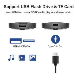PLAYAIBOX Android 14 CarPlay Ai Box Wireless Android Auto 3 in 1 USB Adapter Plug & Play Universal TV Box For Youtube Netflix