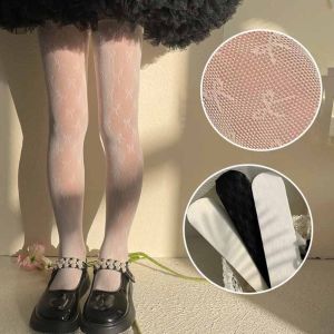 DETER CAPITAL60DE1 Bow Children Pantyhose Summer Mesh Thin Leggings White Lace Stockings Baby