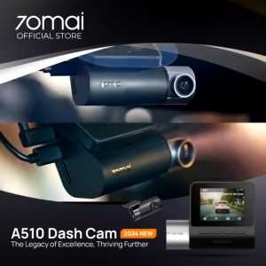 70mai A510 Dashcam 2.7K Resolution + HDR | 4G Connectivity | Built-in GPS & ADAS | Buffered Emergency Recording