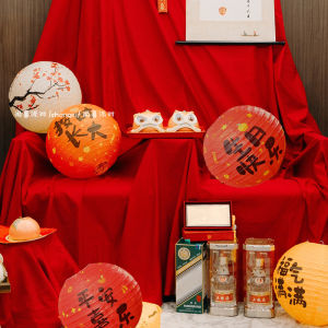 Chinese Style Birthday Decoration Lanterns Baby One Year Old Props Paper Lanterns Photography Scenarios Festive Foldable Lanterns