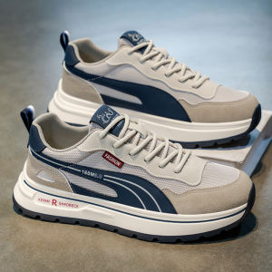 Mens Breathable Mesh Running Shoes 2025 New Summer High-End Sensation Youth Sports Fashionable Dad Sneakers Comfortable Rubber Sole