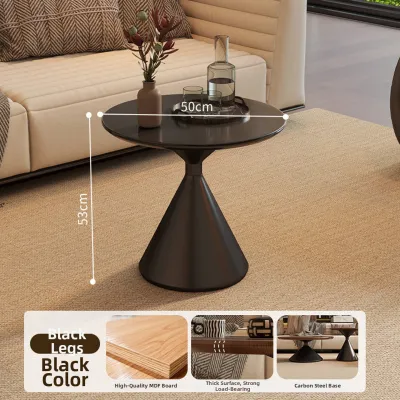 ZHUOHE | Retro Style Small Apartment Round Coffee Table