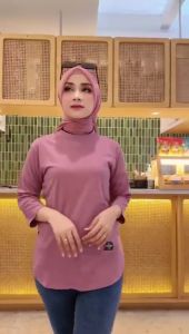 Kaos Cewek Import Lengan 7 / 8 Terbaru Kaos Senam Wanita Jumbo Cotton Combed 24s