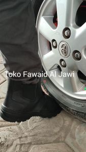 Sepatu Safety Safeti Septi Elastis Slip On King Skn Ujung Besi Keselamatan Kerja Proyek Pabrik Pom Bengkel Mekanik Touring Hiking Batu Bara Kulit Buatan Impor