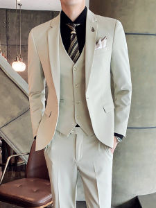 ชุดสูทผู้ชาย ชุดสามชิ้น ทรงสลิมฟิต ลำลอง งานแต่งงาน ชุดแต่งงาน ชุดสูทสำหรับฤดูร้อน ชุดสูทผู้ชาย ชุดสูทลำลอง