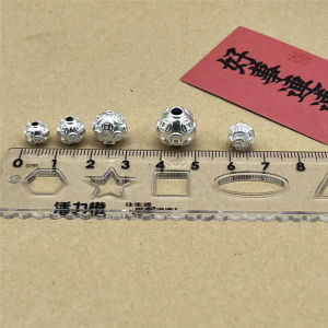 สร้อยข้อมือเงินแท้ 999 ลูกปัดนำโชคหกคำ ลูกปัดเงินแข็ง DIY เครื่องประดับ ลูกปัดเงินทอง ลูกปัดนำโชค ลูกปัดหกคำ