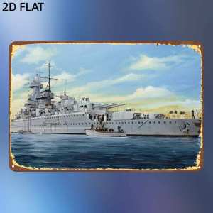 CIFbuy | Retro Military War Metal Sign Battlefield Explosion Tin Poster Action Scene Wall Art for Man Cave Garage Game Room
