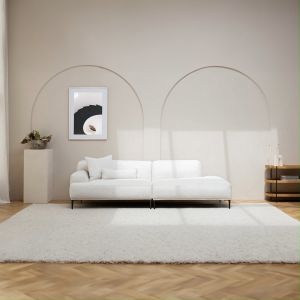 Cozylant Crystal Single Arm Fabric Sofa / 3 Seater Sofa for Living Room / Blue Grey White / Minimalist Nordic Mordern / One Arm Sofa