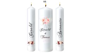Wedding / Unity Candle Set (Floral Design. Classic. Elegant. Minimalist) Customizable