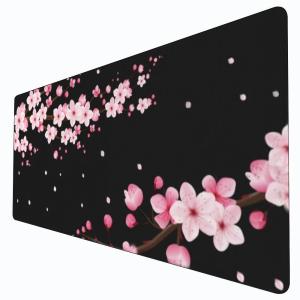Large Pink Japanese Cherry Blossom Gaming Mouse Pad Sakura Mousepad Black Desk Mat Art Deskmat New Office Laptop Gamer Rugs