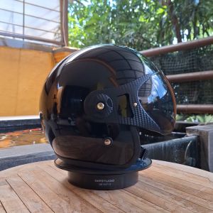 Helm Anak Pilot Retro Junior Half Face SNI Untuk Laki Laki Perempuan (Cewek atau Cowok) 4 sampai 12 Tahun Full Leher Free Parfum Anti Bakteri Hitam Grey Krem Hijau Biru