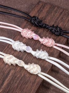 Elegant Black Crystal Pipa Button for Cheongsam Decorative High-end Premium Quality Resin Button Chinese Style Tassel Design